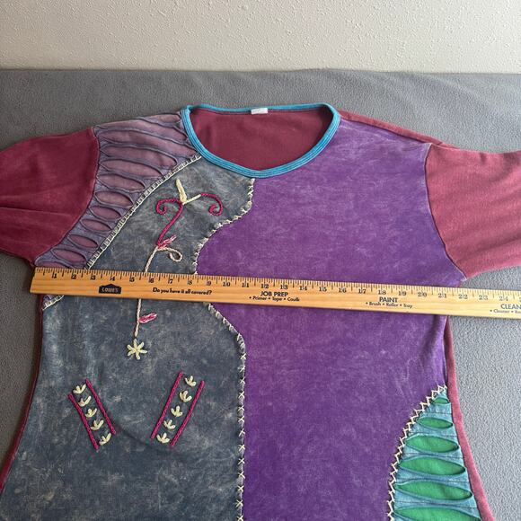 Vintage 90s Y2K Nepal? Embroidered Bohemian Long Sleeve Top No Tags M/L? - Picture 6 of 9